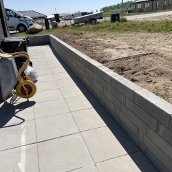 Støttemur opbygning i Hadsund